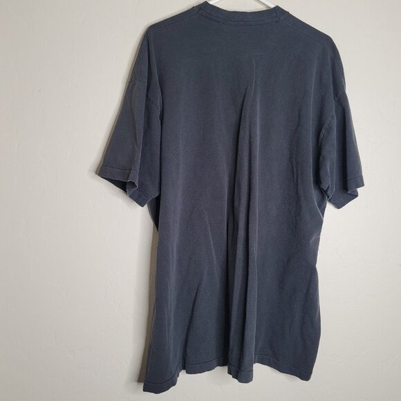 VINTAGE 90s Sunset on Southern Pacific Lines Shirt Mens 3XL Black Train Adult - Picture 3 of 4